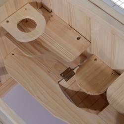 Hamsterihäkki puuta 2 tasoa 60 x 35 x 42 cm kääpiöhamstereille ja hiirille