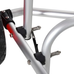 Kajakki- ja kanootinkuljetusvaunu alumiinia, taittuva, 75 kg, renkaat Ø24 cm, hopea