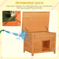 Koirankoppi ulkokäyttöön pienille koirille, kuusipuu, avattava bitumikatto, 82 x 58 x 58 cm, puunvärinen/vihreä