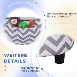 Lemmikkisohva pienille koirille ja kissoille, puu ja vaahtomuovi, 68,5 x 40,5 x 40,5 cm, harmaa