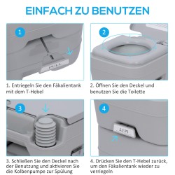 Kannettava kemiallinen wc matkakäymälä 10 l huuhtelu 20 l jätesäiliö 38x38x45 cm