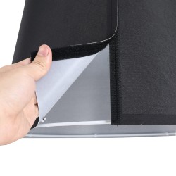 Lattiavalaisin kaareva metallirunko ja kangasvarjostin 105x47x190 cm musta