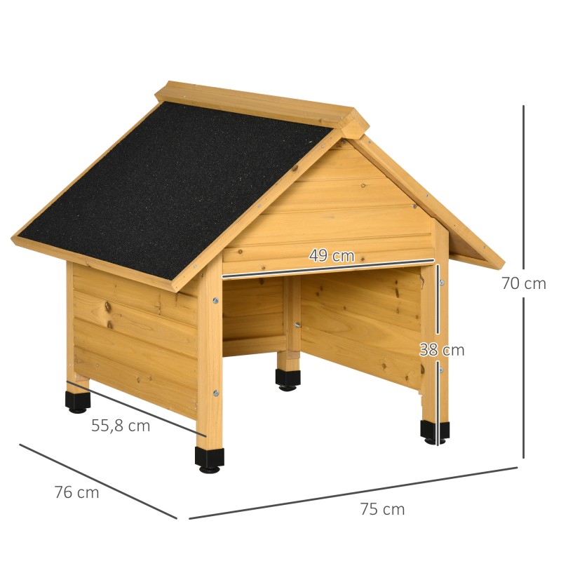 Puinen suoja robottiruohonleikkurille 75 x 76 x 70 cm keltainen