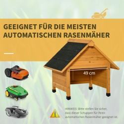 Puinen suoja robottiruohonleikkurille 75 x 76 x 70 cm keltainen