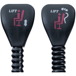 Toimistotuolin säädettävä istuinmekanismi kahdella vivulla ja kallistustoiminnolla