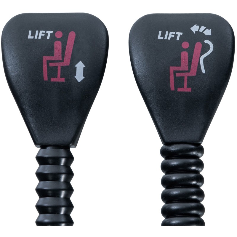 Toimistotuolin säädettävä istuinmekanismi kahdella vivulla ja kallistustoiminnolla