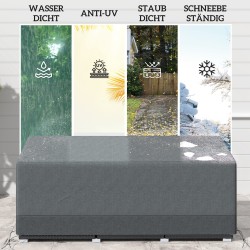 Kalustensuoja puutarhakalusteille 600D Oxford 190,5 x 72 x 63/76 cm tummanharmaa/vaaleanharmaa