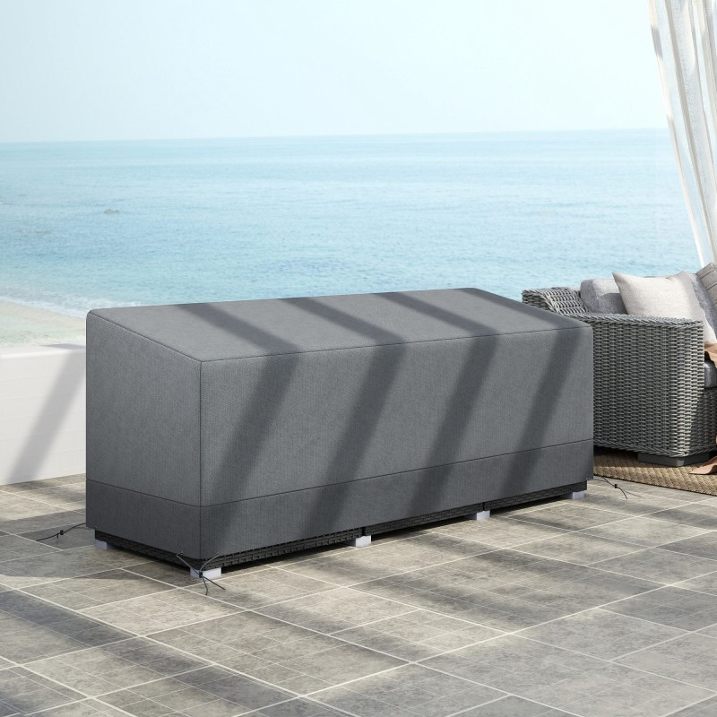 Kalustensuoja puutarhakalusteille 600D Oxford 190,5 x 72 x 63/76 cm tummanharmaa/vaaleanharmaa