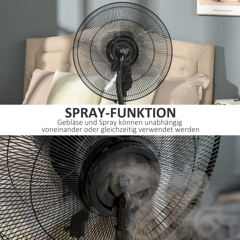 Lattiatuuletin sumutoiminnolla, LED-näyttö, ajastin, Ø 44,5 x 135 cm, musta/hopea