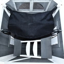 Kissatalo ulkokäyttöön, 2-kerroksinen kuusipuu, asfaltilla päällystetty katto, 59 x 55 x 109 cm, harmaa