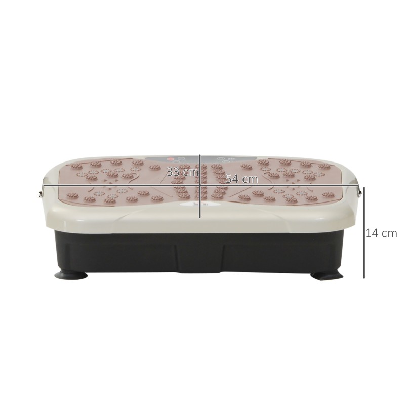 Värinäalusta kotitreeniin, 99 tasoa, LED-näyttö, USB-kaiutin, vastusnauhat ja kaukosäädin, musta/beige/ruskea