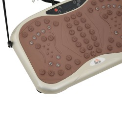 Värinäalusta kotitreeniin, 99 tasoa, LED-näyttö, USB-kaiutin, vastusnauhat ja kaukosäädin, musta/beige/ruskea