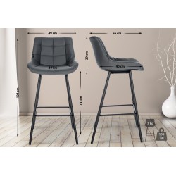 Weston tyylikäs baarijakkara sametti- tai keinonahkaverhoilulla