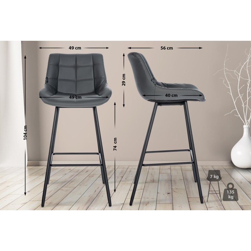 Weston tyylikäs baarijakkara sametti- tai keinonahkaverhoilulla