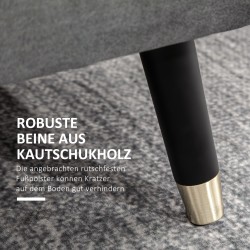 Säilytysrahi / istuinpenkki säilytystilalla, kangas, metalli ja kautsukki, 110 x 43 x 45 cm, harmaa