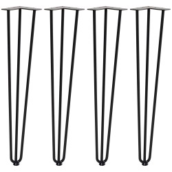 Pöydänjalat teräs 4 kpl haarukkamalli 71 cm max 40 kg musta