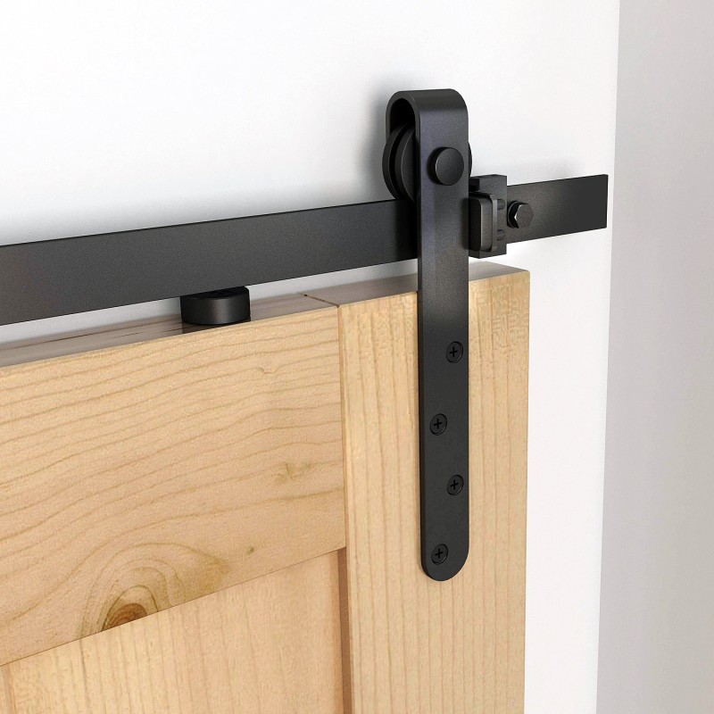 Liukuovikiskosarja kaapille hiiliterästä 180 cm, musta, täydellinen asennuspakkaus