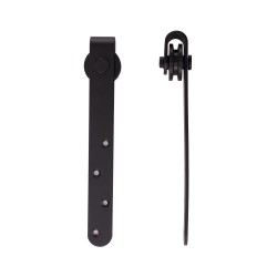 Liukuovikiskosarja kaapille hiiliterästä 180 cm, musta, täydellinen asennuspakkaus