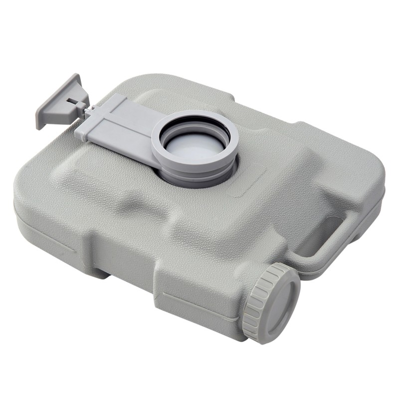 Kannettava kemiallinen wc ulkokäyttöön, PE-muovi, 10+10 L säiliöt, 36 x 42 x 30 cm, harmaa