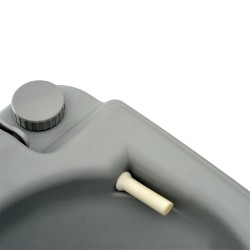 Kannettava kemiallinen wc ulkokäyttöön, PE-muovi, 10+10 L säiliöt, 36 x 42 x 30 cm, harmaa