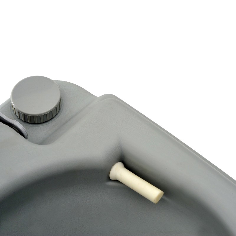 Kannettava kemiallinen wc ulkokäyttöön, PE-muovi, 10+10 L säiliöt, 36 x 42 x 30 cm, harmaa