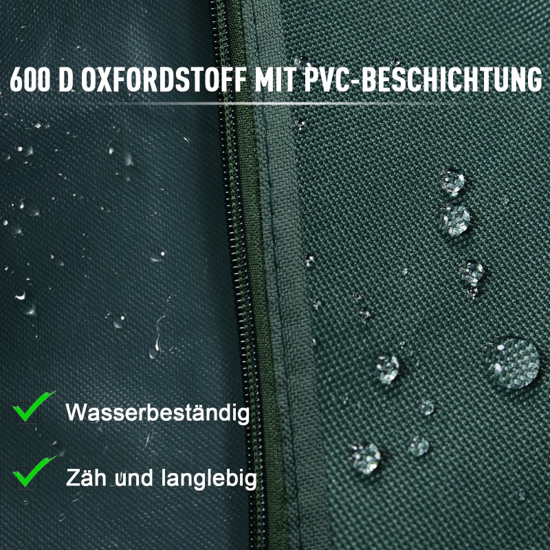 Pihakeinun suojapeite 3-hengen, 420D Oxford-kangas, 177x114x152 cm, tummanvihreä