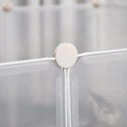 Pieneläinaitaus sisäkäyttöön, metallia ja PP-hartsia, 12 paneelia, 105 x 105 x 45 cm, valkoinen