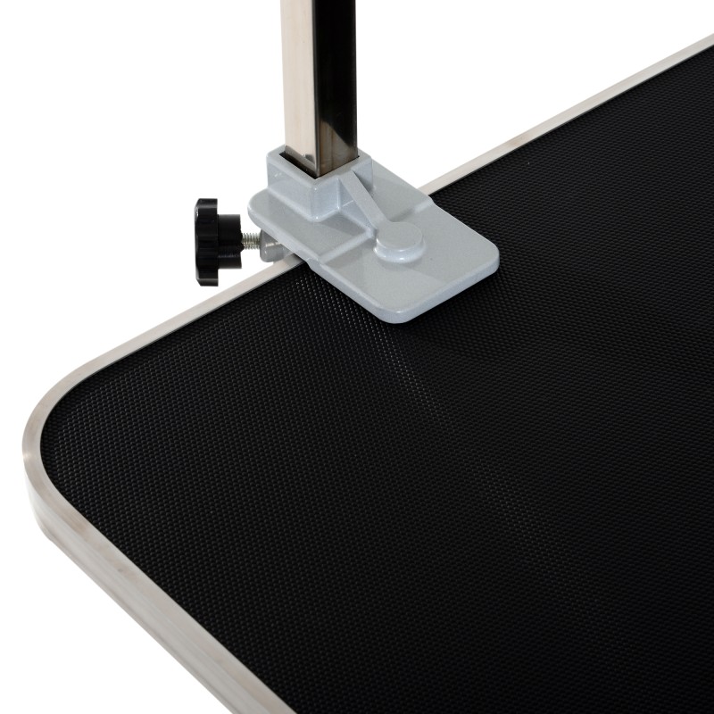 Koiran trimmauspöytä, taitettava koiran trimmauspöytä galgen-telineellä, 90 x 60 x 75 cm, musta