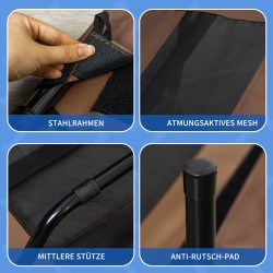 Koiransänky korotettu taitettava metallirunko 122 x 92 x 23 cm kahvinruskea/musta ulko- ja sisäkäyttöön