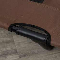 Koiransänky korotettu taitettava metallirunko 122 x 92 x 23 cm kahvinruskea/musta ulko- ja sisäkäyttöön