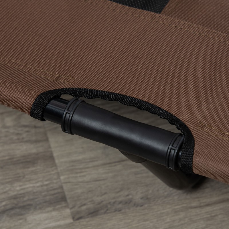 Koiransänky korotettu taitettava metallirunko 122 x 92 x 23 cm kahvinruskea/musta ulko- ja sisäkäyttöön