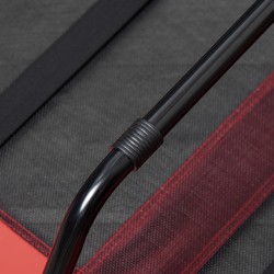 Taitettava korotettu koiranpeti ulkokäyttöön, metalli, 122 x 92 x 23 cm, punainen/musta