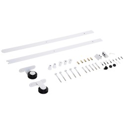 Liukuovikiskosarja kahdelle ovelle, hiiliteräs 183 cm, valkoinen