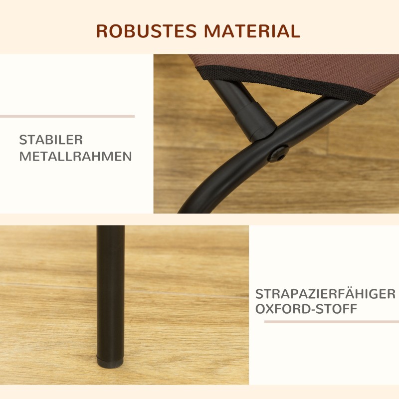 Koiran ulkosänky / koiranleposänky metallirungolla 110 x 68 x 20 cm, 2 päällistä harmaa ja ruskea