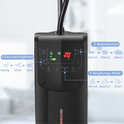 Lattiatuuletin vesijäähdytyksellä ja sumutoiminnolla, kaukosäädin, ajastin, 3,1 l vesisäiliö, 90 W, musta