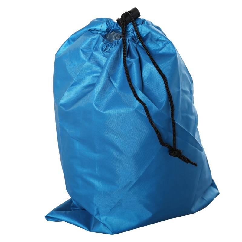 Pop up -rantateltta kahdelle, lasikuiturunko, hiekkataskut ja verkkoikkunat, sininen-harmaa