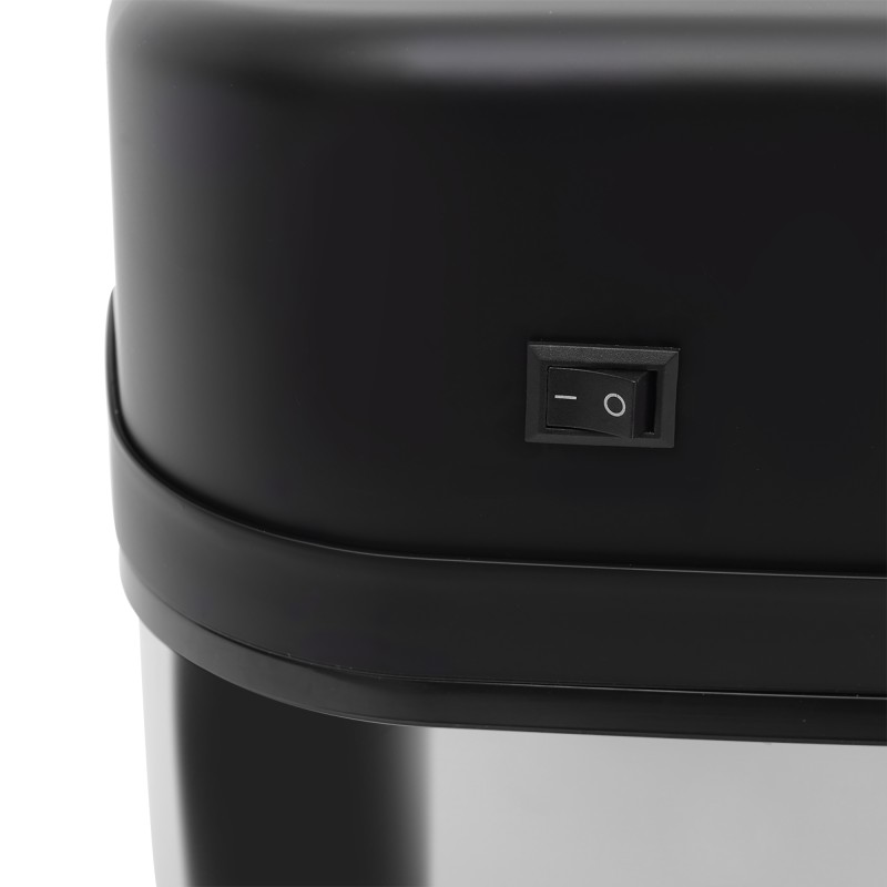 Automaattinen roskakori liikeanturilla 20 l ruostumatonta terästä 33 x 25 x 42,5 cm hopea/musta