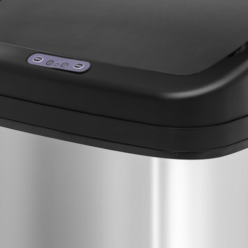 Automaattinen roskakori liikeanturilla 20 l ruostumatonta terästä 33 x 25 x 42,5 cm hopea/musta