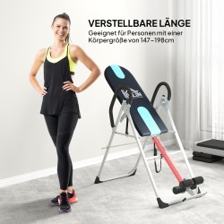 Selkävenytyslaite taittuva teräsrunko enint. 136 kg hopea/musta/sininen