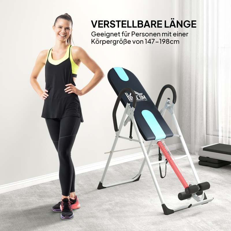 Selkävenytyslaite taittuva teräsrunko enint. 136 kg hopea/musta/sininen