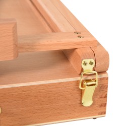 Pöytämallinen maalausteline piirtämiseen, säädettävä kulma, pyökkipuuta, taittuva salkkumalli, luonnonvärinen