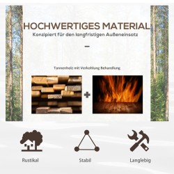 Puutarhasilta tannenpuu 100 x 50 x 37 cm, kaareva puusilta lampiin, kantavuus 150 kg, hiiltynyt sävy