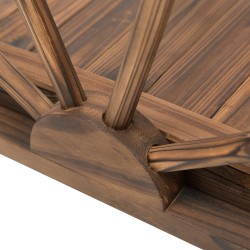 Puutarhasilta tannenpuu 100 x 50 x 37 cm, kaareva puusilta lampiin, kantavuus 150 kg, hiiltynyt sävy