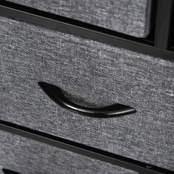 Lipasto 8 kangaslaatikolla, metallirunko, kaatumissuoja, 100 x 30 x 78,5 cm, musta/harmaa