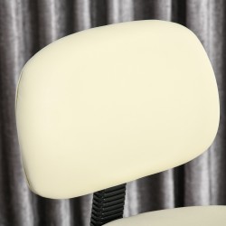 Baarituoli pyörillä ja selkänojalla, korkeussäädettävä keinonahka, beige 56 x 57 x 104–127 cm