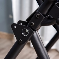 Inversiopenkki taittuva selkänojalla metalli/ABS 132 x 71 x 145 cm musta–sininen