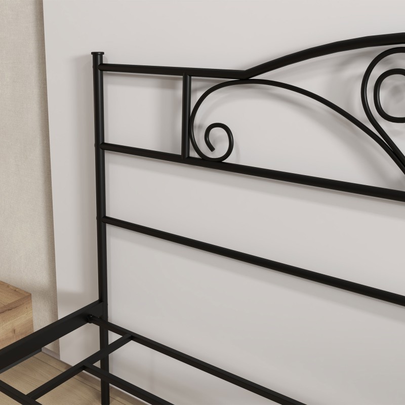 Metallinen parisänky sälepohjalla 160 x 200 cm, teräsrunko, musta