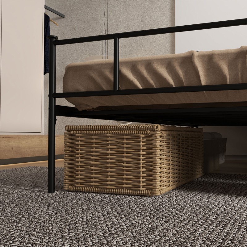 Metallinen parisänky sälepohjalla 160 x 200 cm, teräsrunko, musta