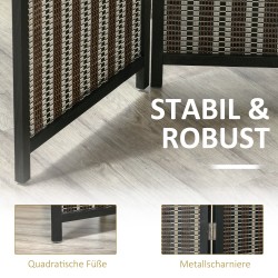 Tilanjakaja 4-paneelinen taitettava mäntypuu ja bambu 180 x 180 cm ruskea/musta