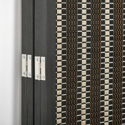 Tilanjakaja 4-paneelinen taitettava mäntypuu ja bambu 180 x 180 cm ruskea/musta